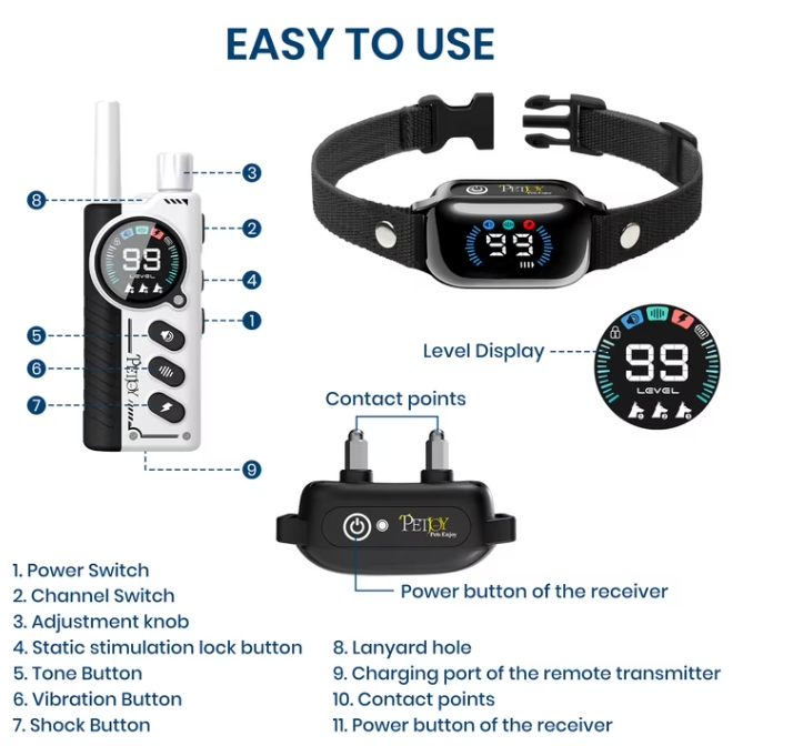 Shock Lock Platform 4 Modes Dog Shock Collar with Remote,4000ft Dog Training Collars with ...